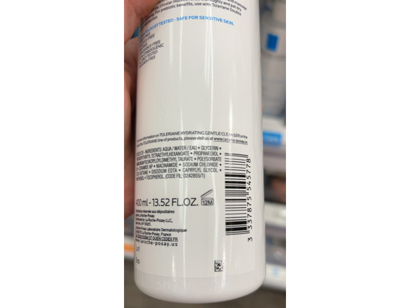 La Roche-Posay Toleriane Hydrating Gentle Cleanser, 13.52 fl oz/400 mL