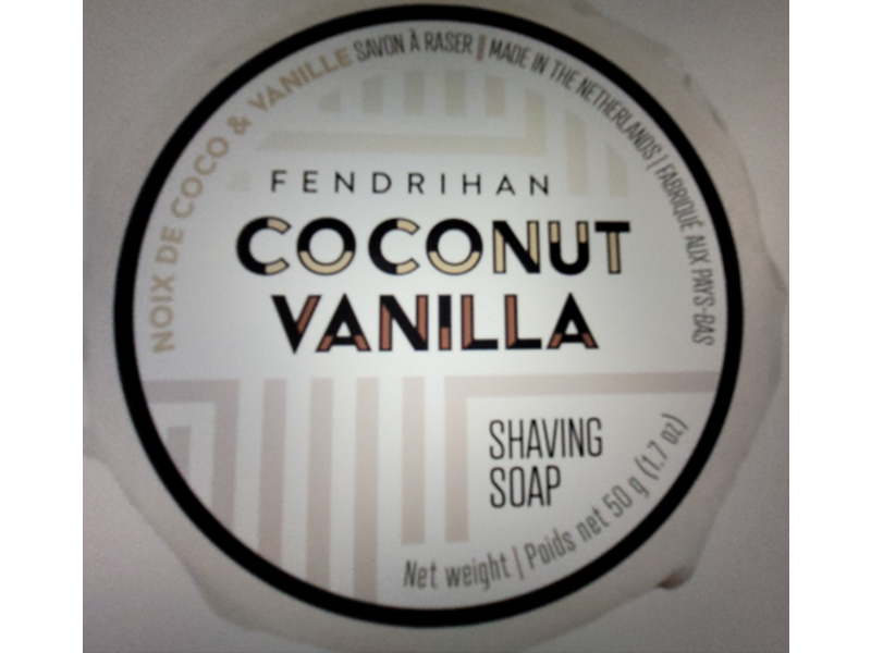 Fendrihan Shaving Soap, Coconut Vanilla, 1.7 oz/50 g