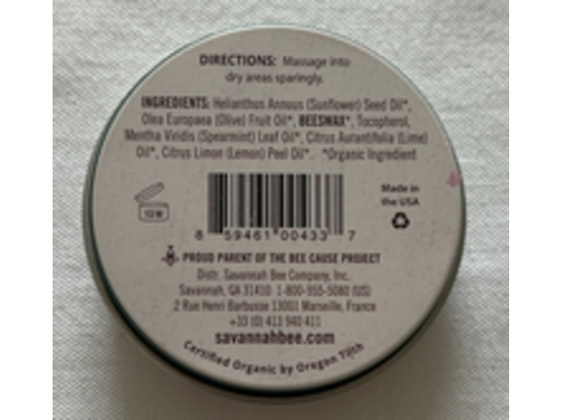 Savannah Beeswax Salve, Spearmint, 0.75 oz/21 g