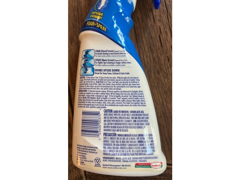 Dial Soft Scrub Total Bath & Bowl Cleaner, Blue, 25.4 fl oz/750 mL