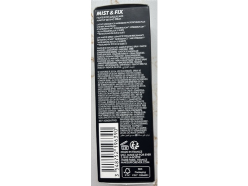 Make Up For Ever Mist & Fix Hydrating Setting Mist, 1.01 fl oz/30 mL