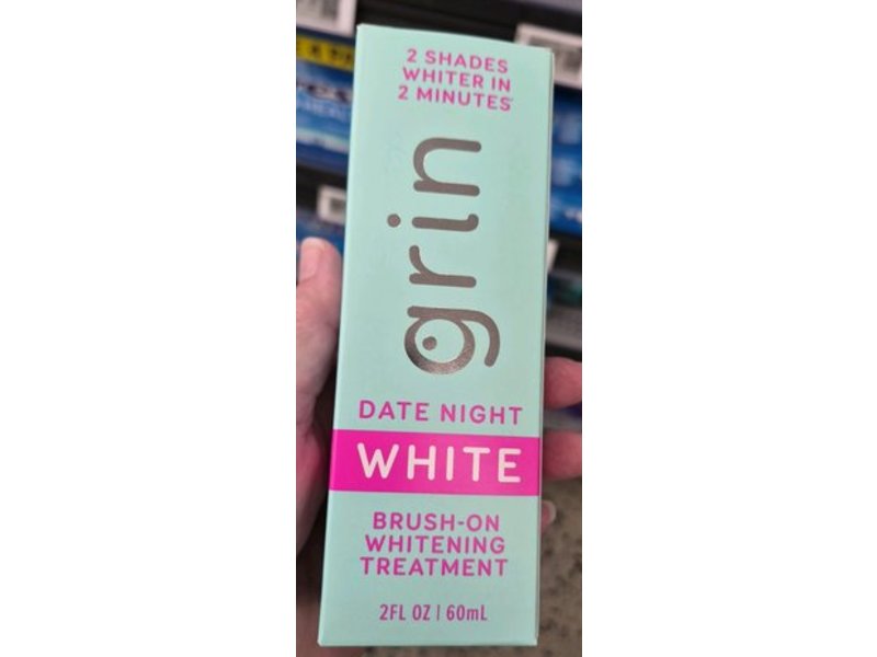 Grin Date Night White Brush-On Teeth Whitening Treatment, 2fl oz/60 mL