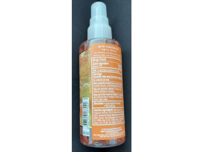 Bath & Body Works Anti-Bacterial Hand Spray, Sweet Cinnamon Pumpkin, 3 fl oz/88 mL