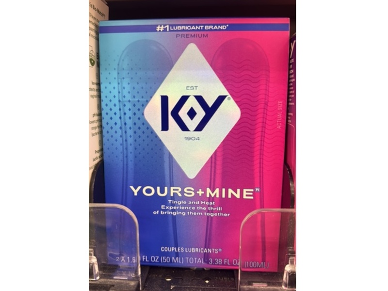 KY 1904 Yours + Mine Tingle & Heat Couples Lubricants, 3.38 fl oz/50 mL