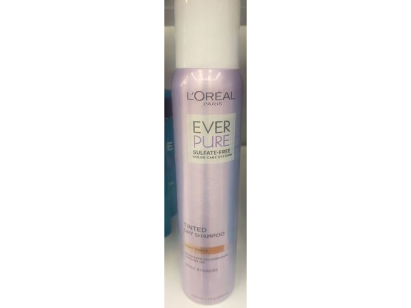L'Oreal Paris Ever Pure Tinted Dry Shampoo, Sulfate Free, Light Tones, 4.05 oz/115 g