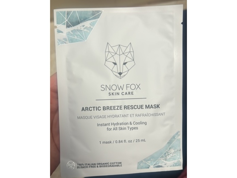 Snow Fox Skincare Face Mask, Arctic Breeze Rescue, 0.84 fl oz/25 mL