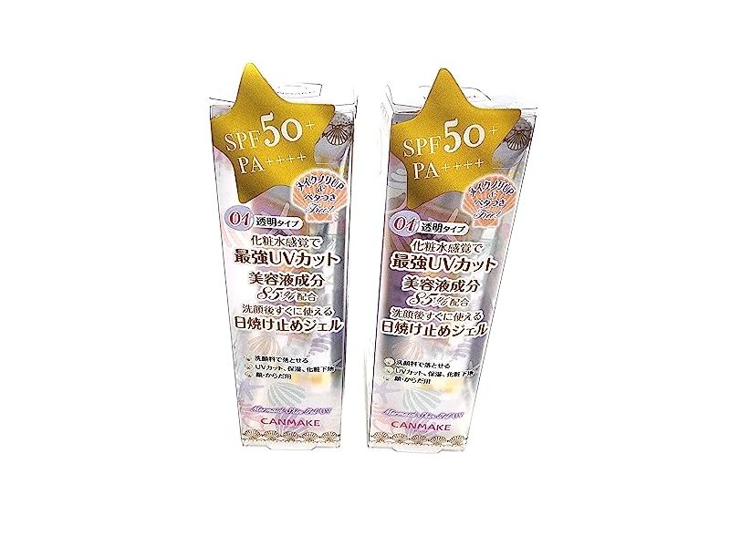 CANMAKE Tokyo Mermaid Skin Gel Sunscreen UV SPF50 #01 Clear 40g (Pack Of 2)