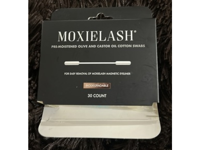Moxielash Pre-Moistened Cotton Swabs, Olive And Castor Oil, 30 Count