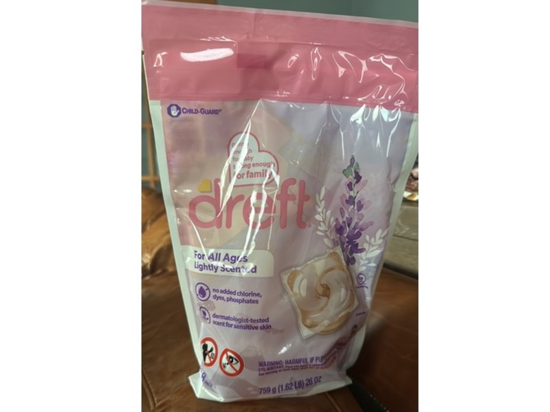 Dreft Laundry Detergent Pacs, Lightly Scent, 18 Loads, 26 oz/759 g