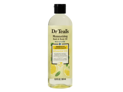Dr Teal's Moisturizing Bath & Body Oil, Prebiotic Lemon & Essential Oil, 8.8 fl oz/260 mL