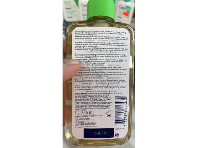 CeraVe Hydrating Foaming Oil Cleanser, 236 mL/8 fl oz