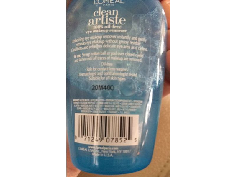 L'Oreal Paris Clean Artiste Eye Makeup Remover, 4 fl oz/118 mL