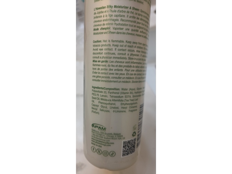 Hawaiian Silky Moisturizer And Sheen Spray, White, Jojoba Oil & Tea Tree Oil, 16 fl oz/474 mL