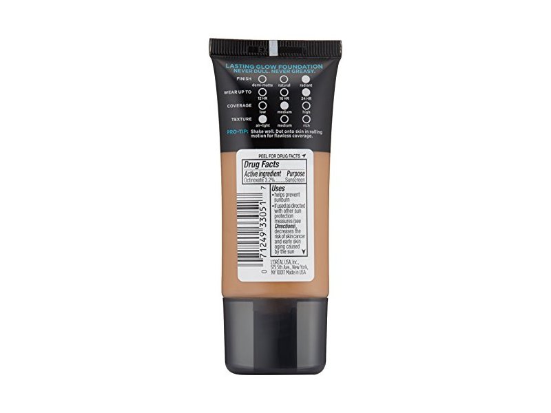 L'Oréal Paris Infallible Pro-Glow Foundation, Classic Tan, 1 fl oz/30 mL