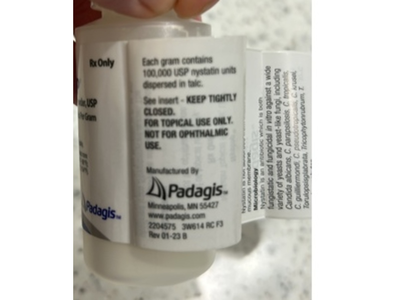 Nystop Nystatin Topical Powder, 100000 units/g, 15 g, Padagis (Rx)