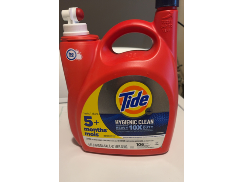 Tide Heavy Duty Hygienic Clean Liquid Detergent, 106 Loads, 149 fl oz/4.4 L