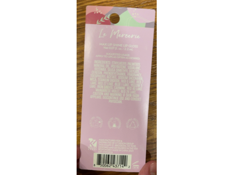 Le Mercerie Max Lip Gloss, 719, 0.07 fl oz/2.2 mL