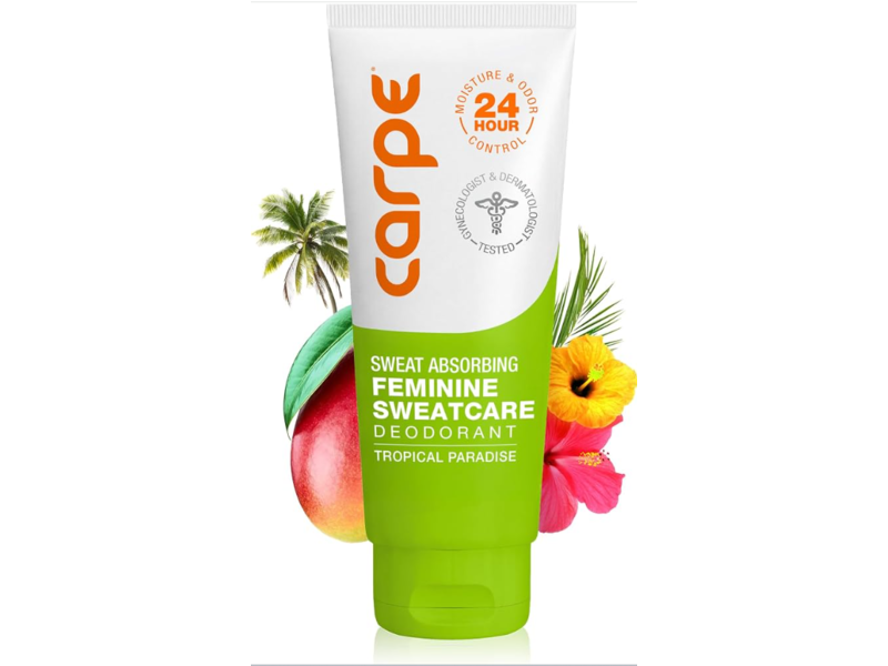 Carpe Sweat Absorbing Feminine Sweatcare Deodorant, Tropical Paradise, 3 oz/85 g