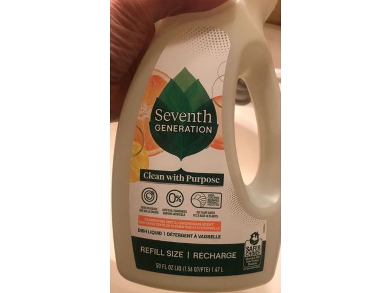Seventh Generation Clean With Purpose Dish Liquid, 40 fl oz/1.47 L