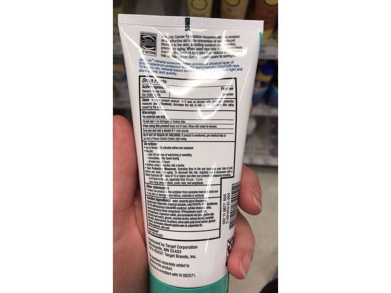 Up & Up Mineral Sunscreen Lotion, SPF 30, Reef-Conscious Formula, 6 fl oz/177 mL