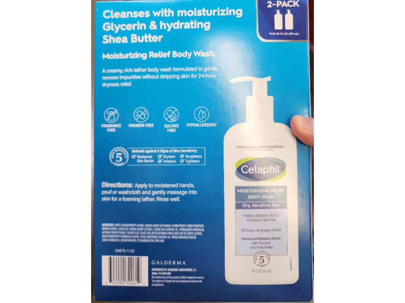 Cetaphil Moisturizing Relief Body Wash, 20 fl oz/591 mL, 2 Count