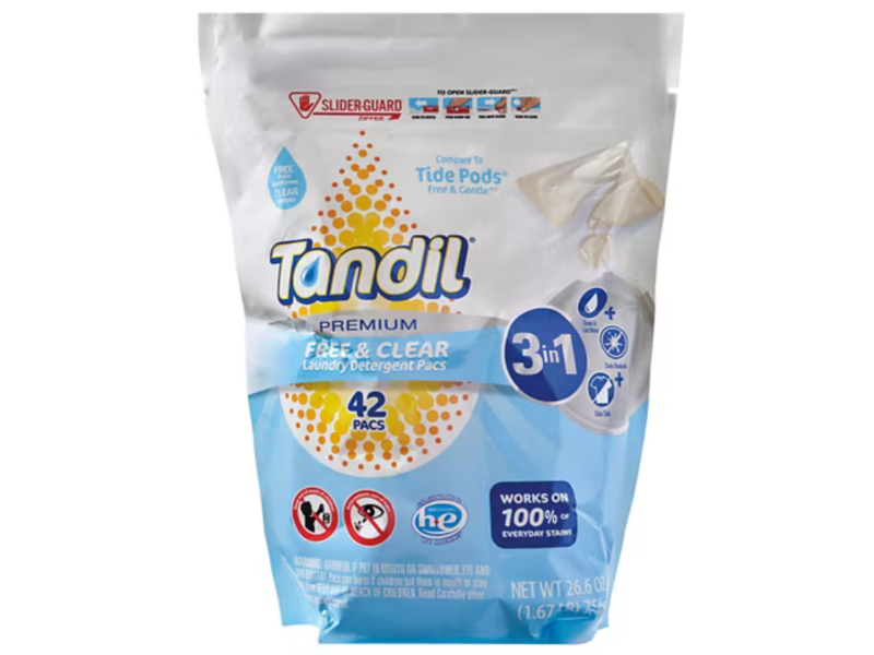 Tandil Laundry Detergent Pacs, Free & Clear, 26.6 oz/756 g, 42 Pacs