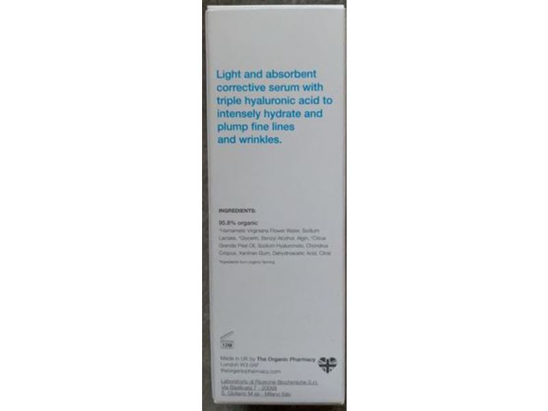 The Organic Pharmacy Hyaluronic Acid Serum, Plump & Hydrate, 1 fl oz/30 ml