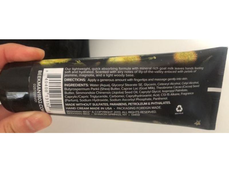 Beekman 1802 Morning Mist Goat Milk Hand Cream, 3.4 fl oz /100 mL