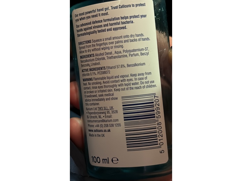 Cuticura Total Advanced Defence Hand Gel, 100 mL