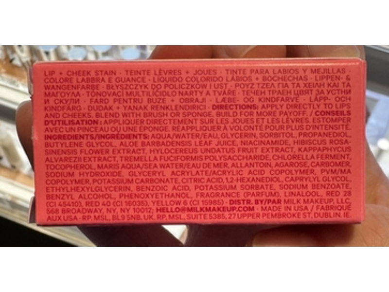 Milk Makeup Cooling Water Jelly Tint Lip + Cheek Blush Stain, Chill, 0.17 oz/5 g