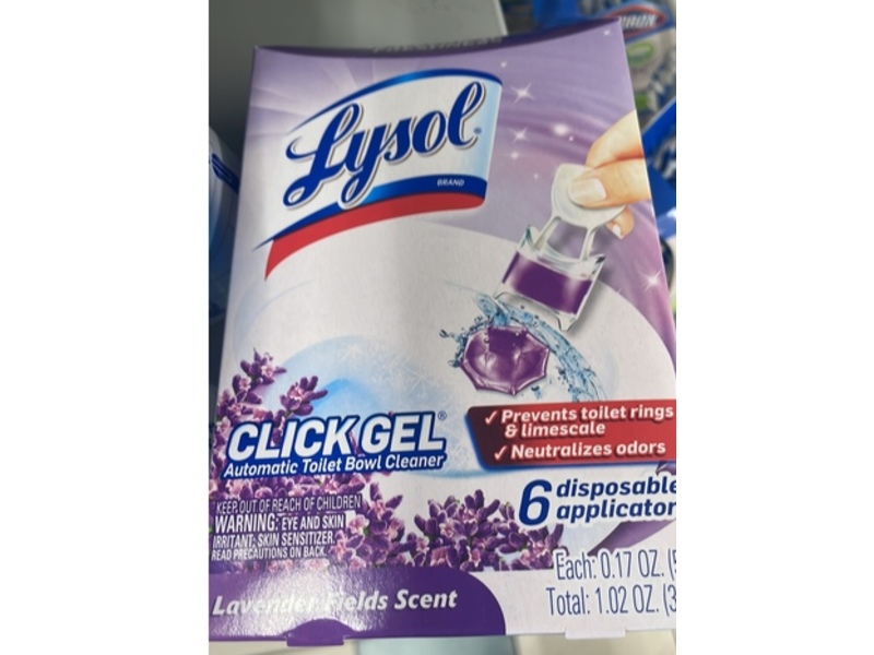 Lysol Click Gel Automatic Toilet Bowl Cleaner, Lavender Feilds Scent, 6 Count