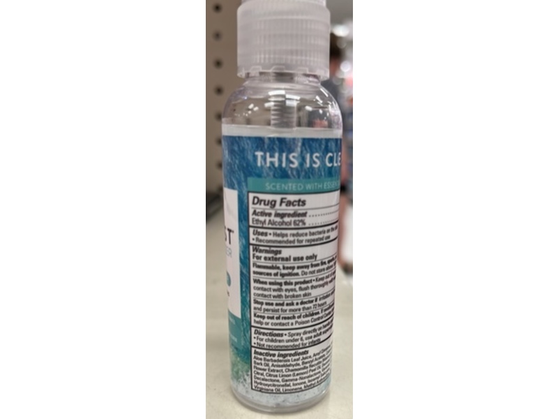 The Honest Co. Hand Sanitizer Spray, Coastal Surf, 2 fl oz/59 mL