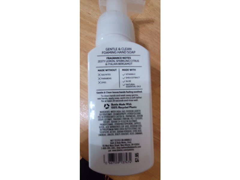 Bath & Body Works Gentle & Clean Foaming Hand Soap, Kitchen Lemon, 8.75 fl oz