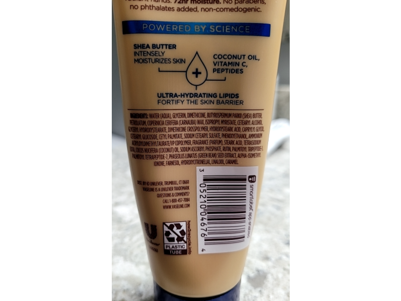 Vaseline Radiant Hand Butter, Pure Shea Butter, 3.4 fl oz/101 mL, Pack of 2