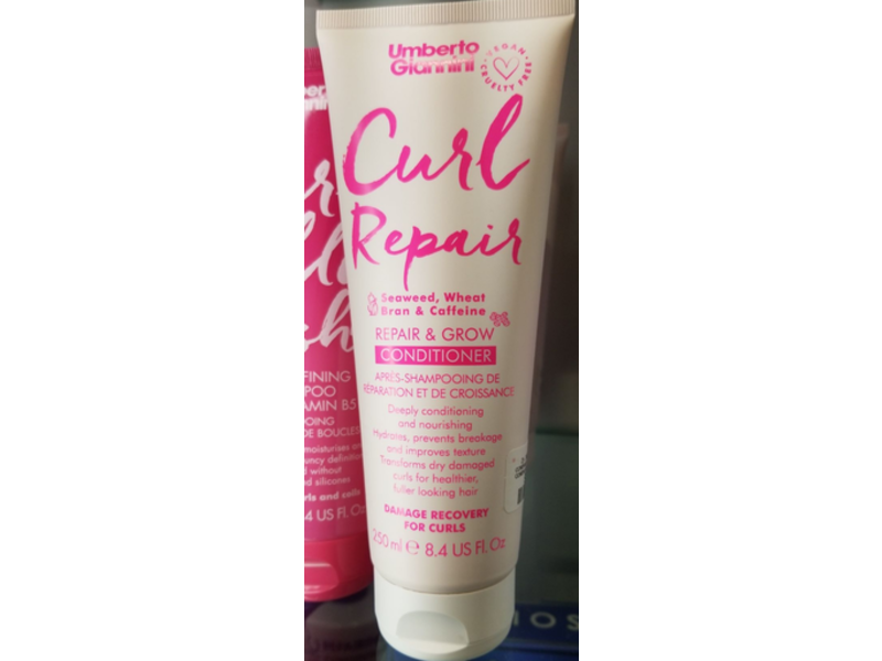 Umberto Giannini Curl Repair Conditioner, Seaweed, Wheat Bran & Caffeine, 8.4 fl oz/250 mL