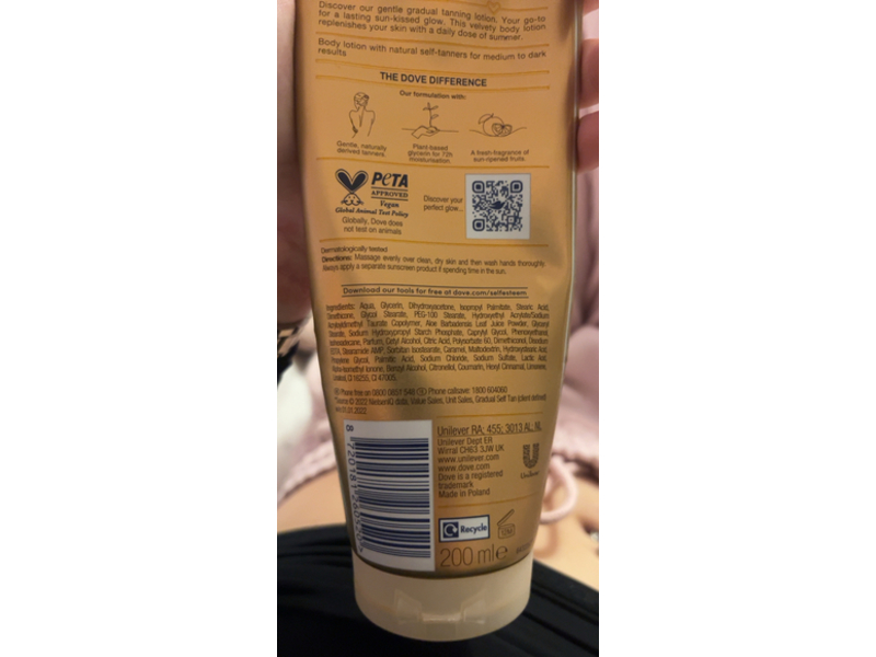 Dove Summer Revived Gradual Tanning Lotion, Medium To Dark, 200 mL