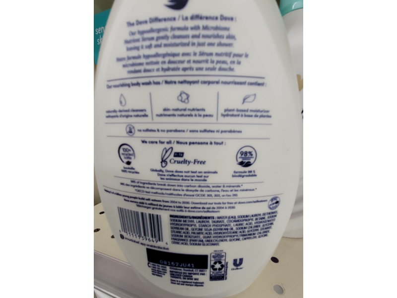 Dove Sensitive Skin Body Wash, 30.6 fl oz/1L