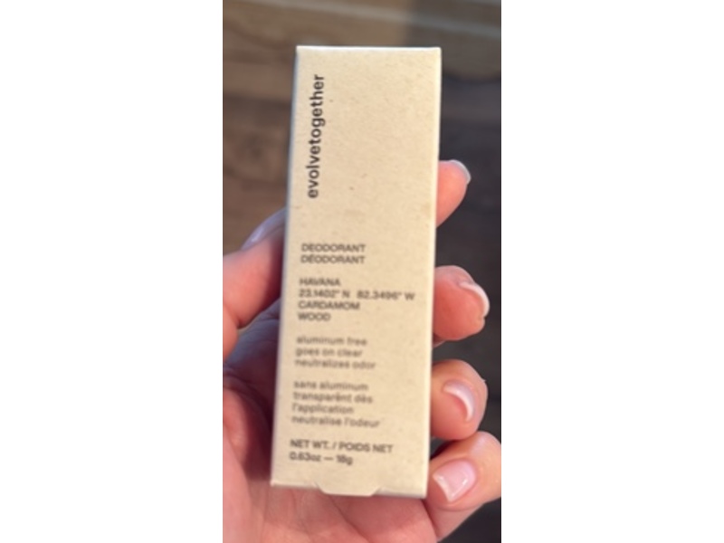 Evolvetogether Deodorant, Havana Cardamom Wood, 0.63 oz/18 g