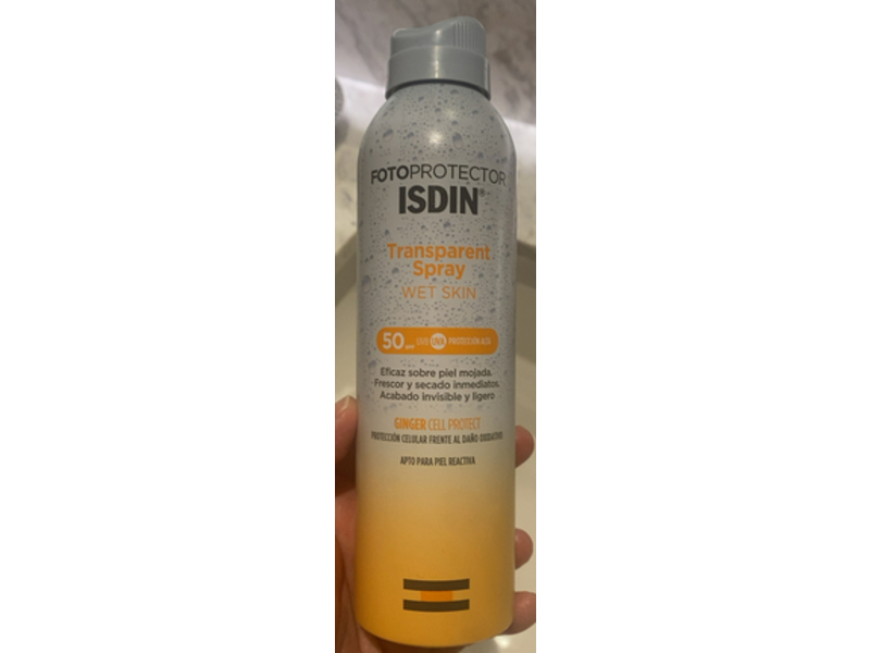Isdin Fotoprotector Transparent Spray Wet Skin, SPF 50, Ginger, 250 mL