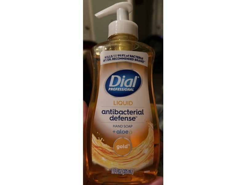 Dial Antibacterial Defense Liquid Hand Soap, Gold, Aloe, 11 fl oz/325 mL, Pack Of 4