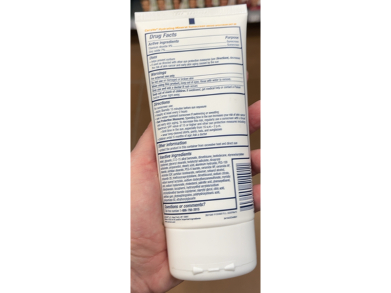 Cerave Hydrating Mineral Body Sunscreen, SPF 50, 5 oz/150 mL