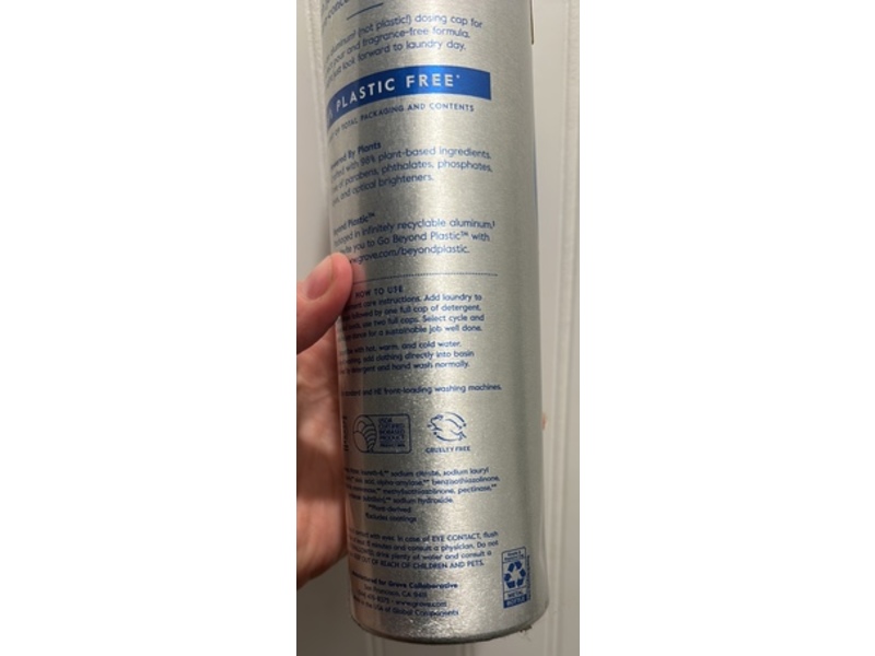 Grove Co Ultra Concentrated Laundry Detergent, Free & Clear, 32 Loads, 24 fl oz/710 mL