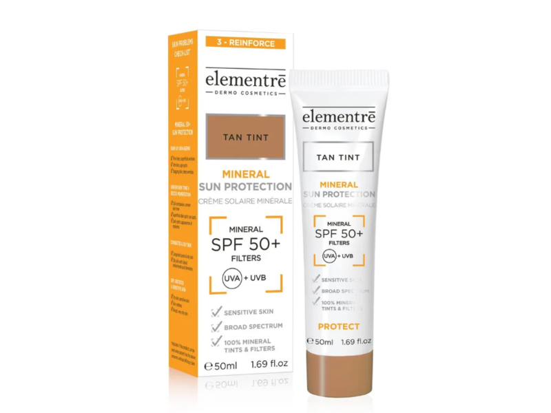 Elementre, Mineral Sun Protection, SPF 50+, Tan, 1.69 fl oz/50 mL
