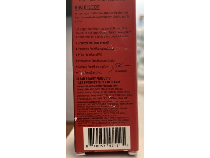 Jason Wu Beauty Hot Fluff Lipstick, Cherry Pie, 0.314 oz/3.8 g