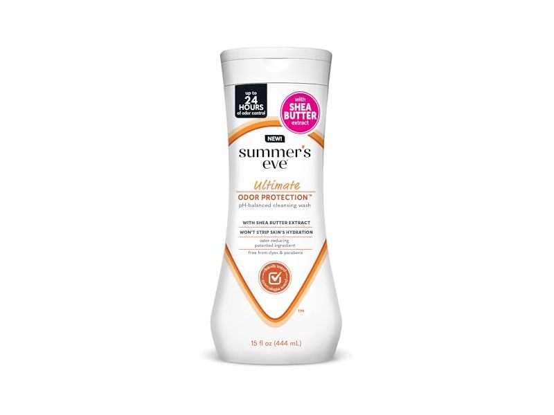 Summer’s Eve Ultimate Odor Protection Cleansing Wash, Shea Butter Extract, 15 fl oz/444 mL