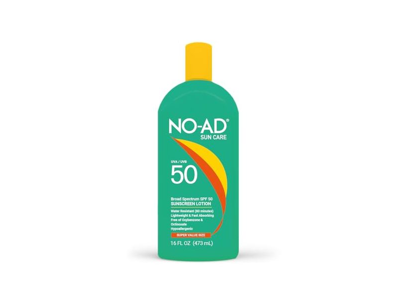 NO-AD Sun Care Sunscreen Lotion, SPF 50, 16 fl oz/473 mL