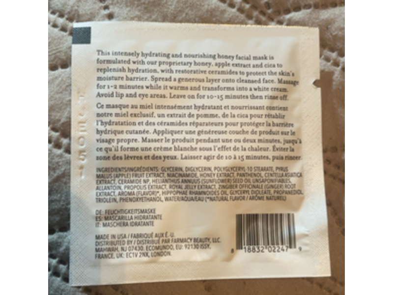 Farmacy Honey Potion Plus Hydrating Mask, Ceramides, 0.18 oz/5 g