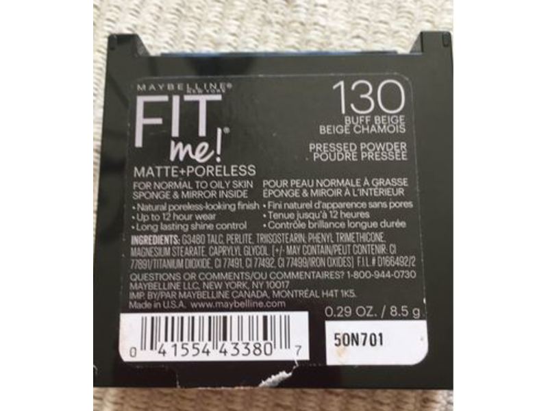 Maybelline New York Fit Me Matte Plus Poreless Powder, Buff Beige, 0.29 oz/8.5 g