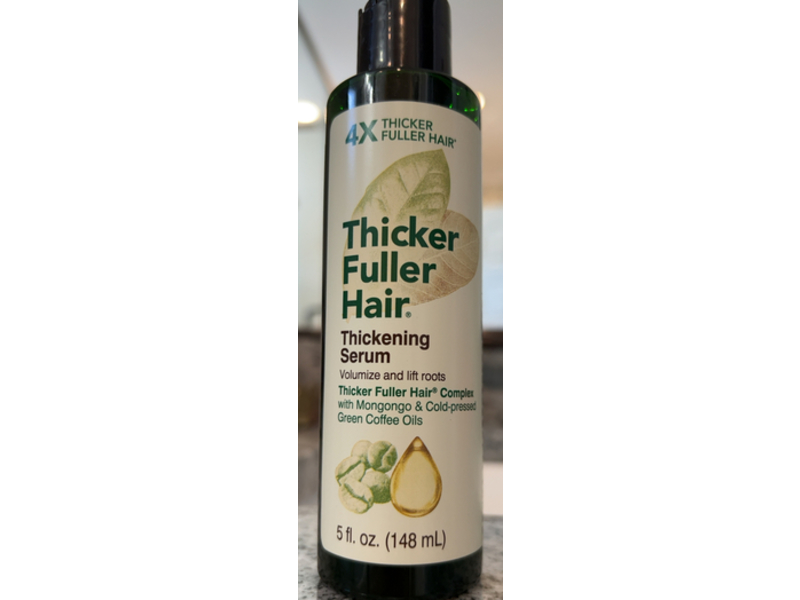 Thicker Fuller Hair Thickening Serum, Mongongo & Cold Pressed Green Coffee Oils, 5 fl oz/148 mL