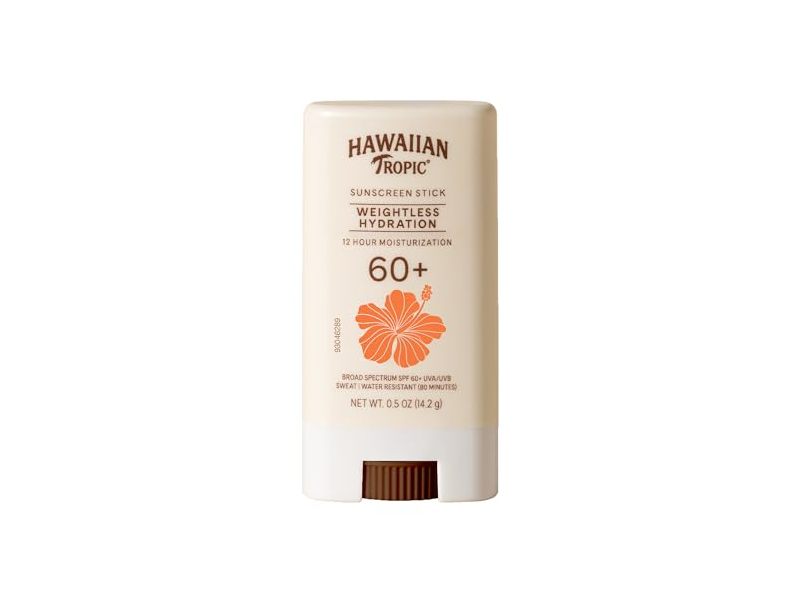 Hawaiian Tropic Weightless Hydration Sunscreen Stick, SPF 60+, 0.5 oz/14.2 g